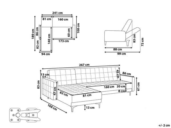Sovesofa med Chaiselong Lysegrå Velour 4 Personers Sofa L Formet Hjørnesofa Dyb Sofaseng Blød Stofsofa Design Hjørnesovesofa Højrevendt