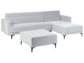 Miniatyrbillede 5 af 11: Sovesofa med Chaiselong Lysegrå Velour 4 Personers Sofa L Formet Hjørnesofa med Fodskammel Sofaseng Blød Stofsofa Design Hjørnesovesofa
