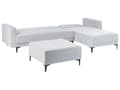 Miniatyrbillede 6 af 11: Sovesofa med Chaiselong Lysegrå Velour 4 Personers Sofa L Formet Hjørnesofa med Fodskammel Sofaseng Blød Stofsofa Design Hjørnesovesofa
