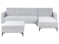 Miniatyrbillede 1 af 11: Sovesofa med Chaiselong Lysegrå Velour 4 Personers Sofa L Formet Hjørnesofa med Fodskammel Sofaseng Blød Stofsofa Design Hjørnesovesofa