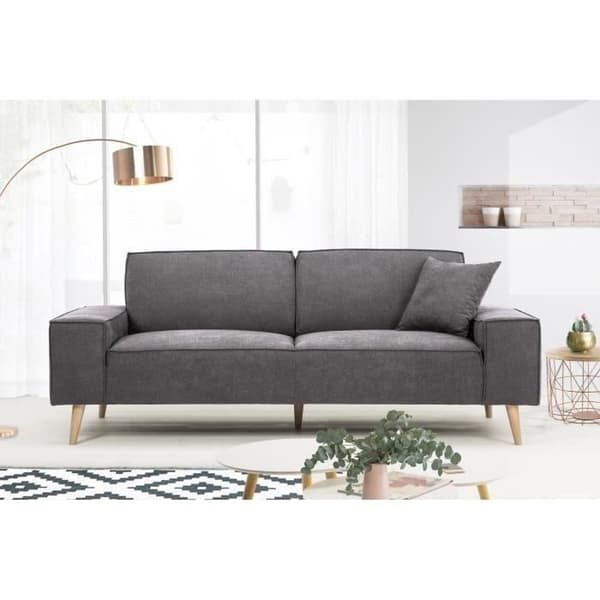 Hexagone - 3-sits rak soffa - Grå tyg - L 216 x D 90 x H 80 cm - Gustave