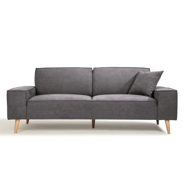 Hexagone - 3-sits rak soffa - Grå tyg - L 216 x D 90 x H 80 cm - Gustave