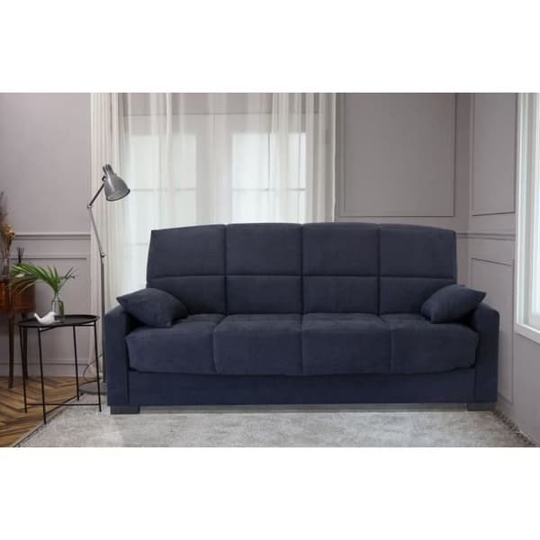3-sits bäddsoffa - Blå - 14 cm madrass - L223 x D96 x H 103 cm - MEGAN