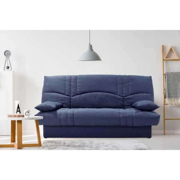 THELMA 3-sits bäddsoffa - Mörkblått Soro-tyg - Säng 125x190 cm - L190 x D92 x H96 cm