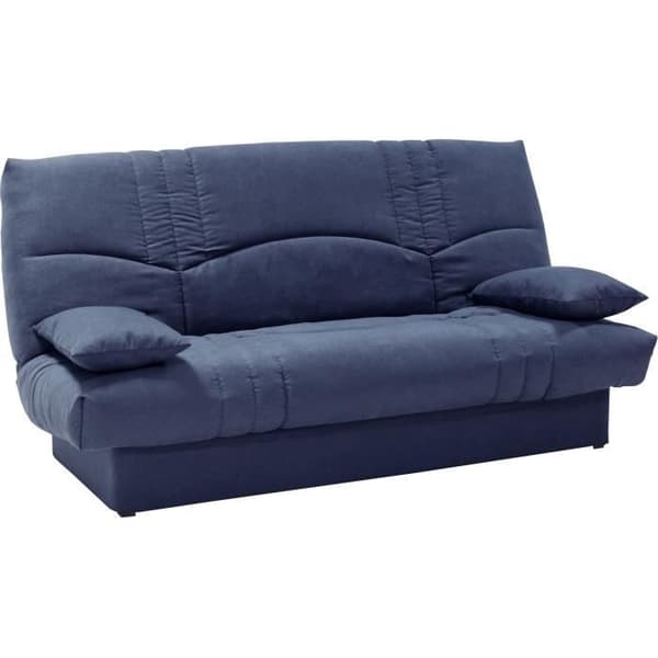 THELMA 3-sits bäddsoffa - Mörkblått Soro-tyg - Säng 125x190 cm - L190 x D92 x H96 cm