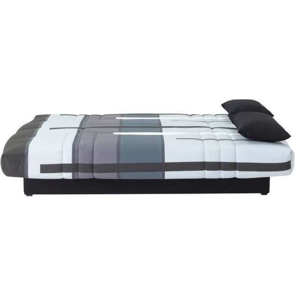 Clic clac 3 platser DREAM - 100 % bomullstyg med grått spårtryck - Säng 125x190 cm - L190 x D92 x H96 cm