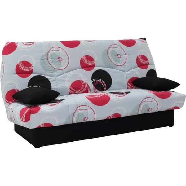 Clic clac 3 platser DREAM - 100% bomullstyg med Planete-tryck - Säng 125x190 cm - L190 x D92 x H96 cm