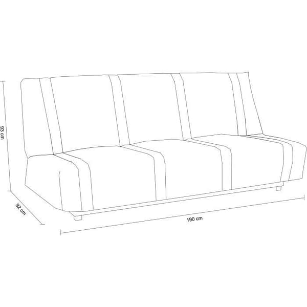 3-sits bäddsoffa - Ankblå - 100 % bomull - L 193 x D 92 cm - LENA