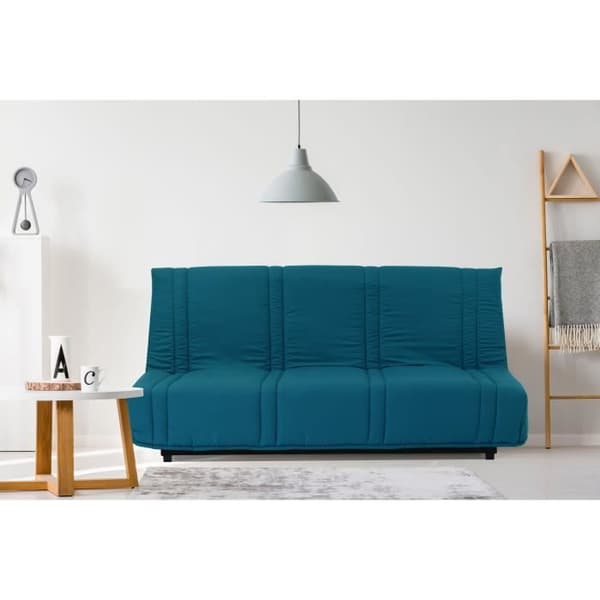 3-sits bäddsoffa - Ankblå - 100 % bomull - L 193 x D 92 cm - LENA
