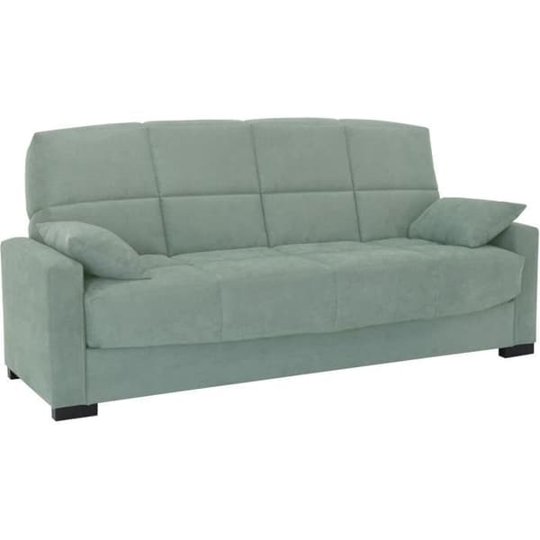 3-sits bäddsoffa MEGAN 14 - Mandelgrönt Soro-tyg - Med armstöd - Säng 130x190 cm - L223 x D96 x H103 cm