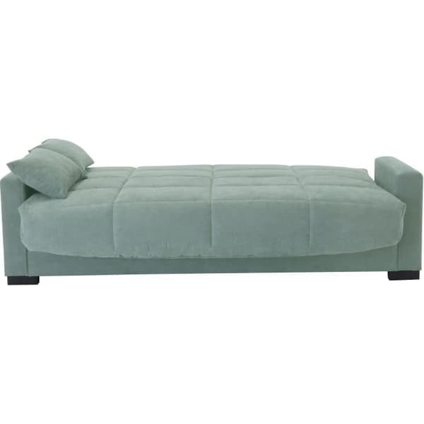 3-sits bäddsoffa MEGAN 14 - Mandelgrönt Soro-tyg - Med armstöd - Säng 130x190 cm - L223 x D96 x H103 cm