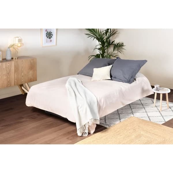 3-sits bäddsoffa - 17 cm madrass - Antracitgrått tyg - L199 x D96 x H103 cm - CHLOE