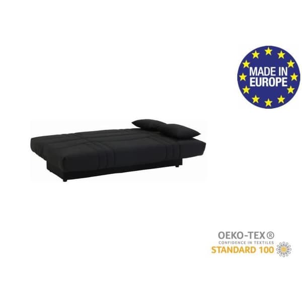 3-sits bäddsoffa - Svart tyg - L 190 x D 92 cm - DREAM - Modern stil