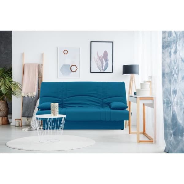 3-sits bäddsoffa - Ankblått tyg - Modern stil - L 190 x D92 cm - DREAM