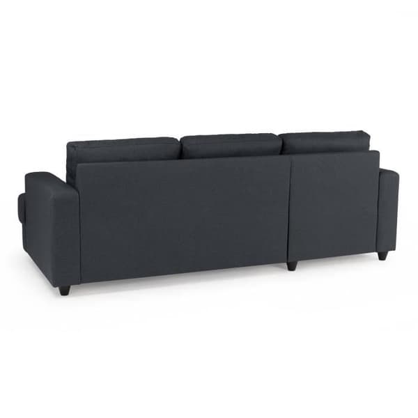 Paul 4-sits vänster hörnsoffa - Antracitgrått tyg - L 215 x D 140 cm - Tillverkad i Ukraina