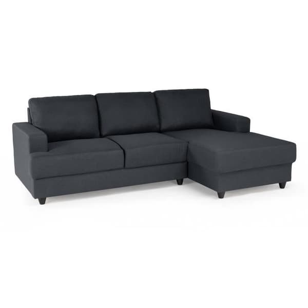 Paul 4-sits höger hörnsoffa - Antracitgrått tyg - L 215 x d 140 cm