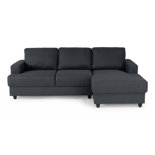 Paul 4-sits höger hörnsoffa - Antracitgrått tyg - L 215 x d 140 cm