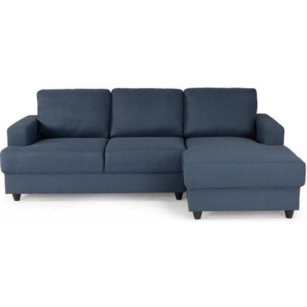 4-sits höger hörnsoffa - Blått tyg - Modernt - L 215 x D 140 H 86 cm - PAUL
