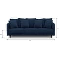 Miniatyrbild 5 av 6: 4-sits fast rak soffa - Blått tyg - Klassisk - L 212 x D 93 cm - CONSTANCE