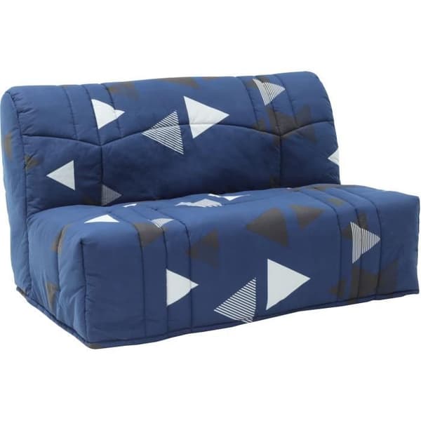 BZ DREAM bänksits - 100 % bomull blått bikinityg - Säng 140x190 cm - L145 x D100 x H90 cm