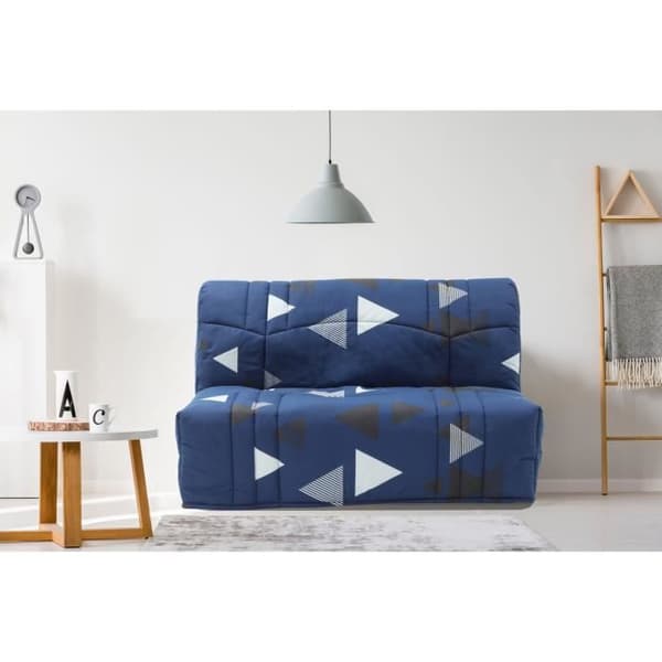 BZ DREAM bänksits - 100 % bomull blått bikinityg - Säng 140x190 cm - L145 x D100 x H90 cm