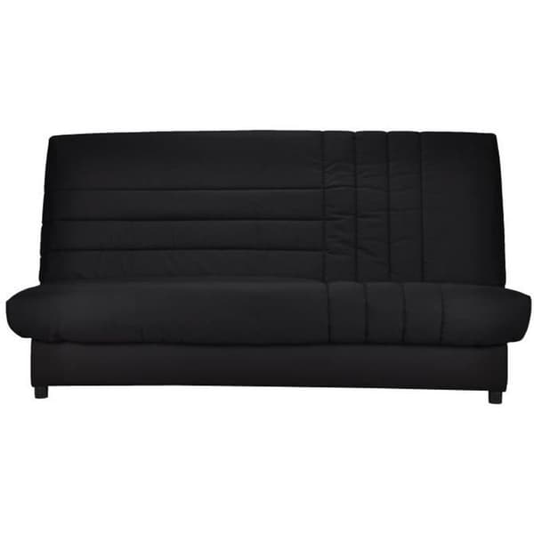 COMFORT BULTEX 3-sits bäddsoffa - Svart tyg - Made in France - L 192 x D 95 cm - BEIJA