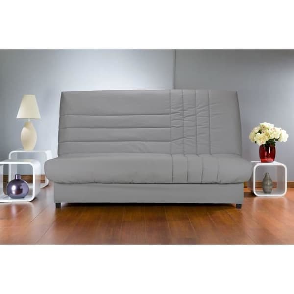COMFORT BULTEX 3-sits bäddsoffa - Grå tyg - Made in France - L 192 x D 95 cm - BEIJA