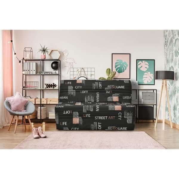 BZ Bänk - Svart Tyg - L143 x D97 x H89 cm - JOE