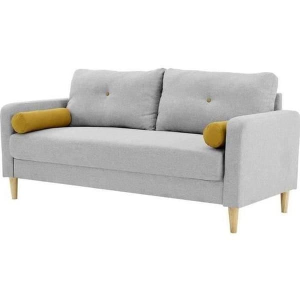 3-sits soffa + 2 kuddar - Ljusgrått tyg - L 175 x D 80 x H 85 cm - KÖPENHAGEN