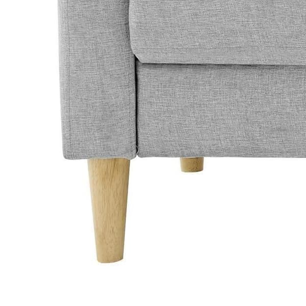 3-sits soffa + 2 kuddar - Ljusgrått tyg - L 175 x D 80 x H 85 cm - KÖPENHAGEN