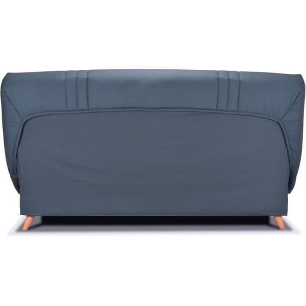 COMFORT BULTEX Klickbänk - Blått tyg + Djungelprydnadskuddar - L193 x D95 x H101 - MONA