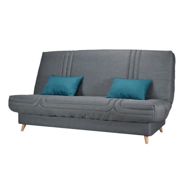 COMFORT BULTEX Clic clac 3 ställen - Antracittyg - Tillverkat i Frankrike - L 192 x D 95 x H 101 - MONA