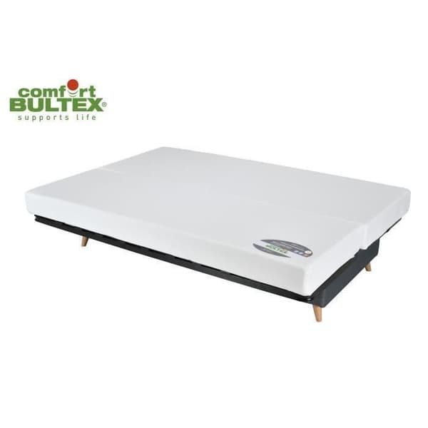 COMFORT BULTEX Clic clac 3 ställen - Antracittyg - Tillverkat i Frankrike - L 192 x D 95 x H 101 - MONA
