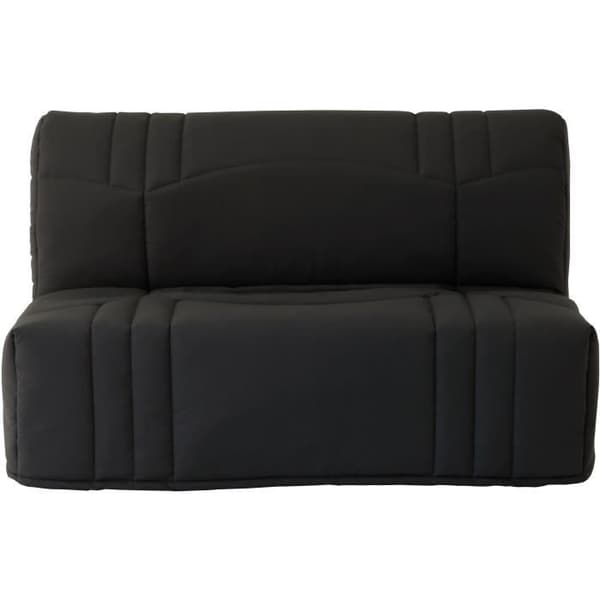 Banquette BZ DREAM - Tyg 100% Bomull svart - Säng 140x190 cm - 2 platser - Mjuk komfort