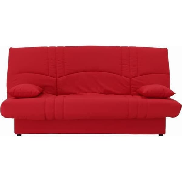 Bänk clic clac 3 platser - Röd tyg - Modern stil - L 190 x P 92 cm - DRÖM