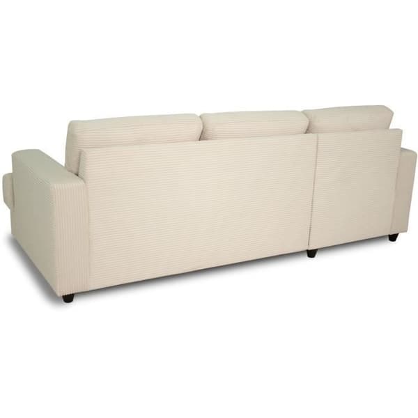 Vänsterhörnsoffa 4 platser - PAUL i cord - Beige tyg - 216 x 141 x 79 cm - Tillverkad i Ukraina