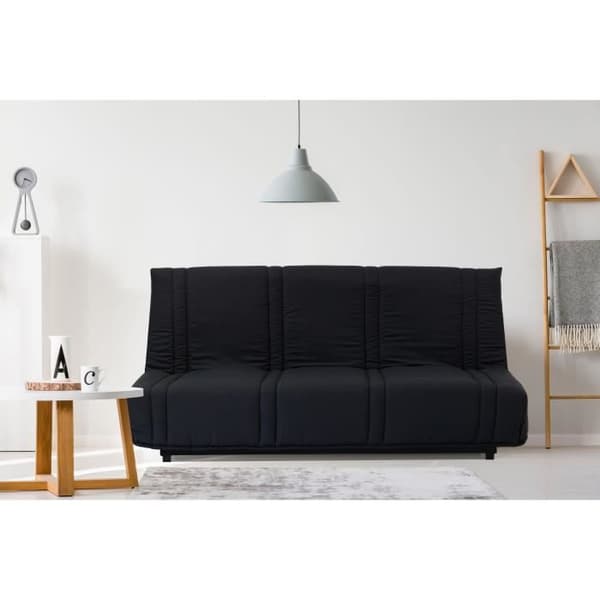 3-sits bäddsoffa - Svart tyg - Modern stil - L 193 x D 92 cm - LENA