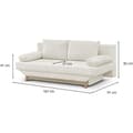 Miniatyrbild 5 av 6: Bäddsoffa 3 platser TEIJO - Beige bouclette-tyg - Förvaringsutrymme - L187 x P91 x H82 cm