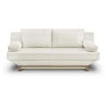 Miniatyrbild 1 av 6: Bäddsoffa 3 platser TEIJO - Beige bouclette-tyg - Förvaringsutrymme - L187 x P91 x H82 cm