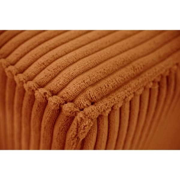 Soffa med bäddsoffa 3 platser JOSH - Sammetstyg i terracotta - L 239 x P 86 x H 85 cm - Förvaringslåda