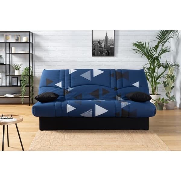 Bänk clic clac 3 platser - tyg Bikini blå - Modern stil - L 190 x P 92 cm - DRÖM