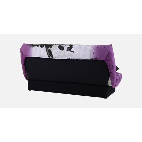 Bänk clic-clac - 3 platser - Bomull Parcours Mauve - 190 x 92 x 96 cm - DRÖM