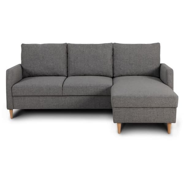 Fast hörnsoffa 3 platser CHIPY - Antracittyg - Reversibel - L 192 x P 137 x H 82 cm - Svarta ben