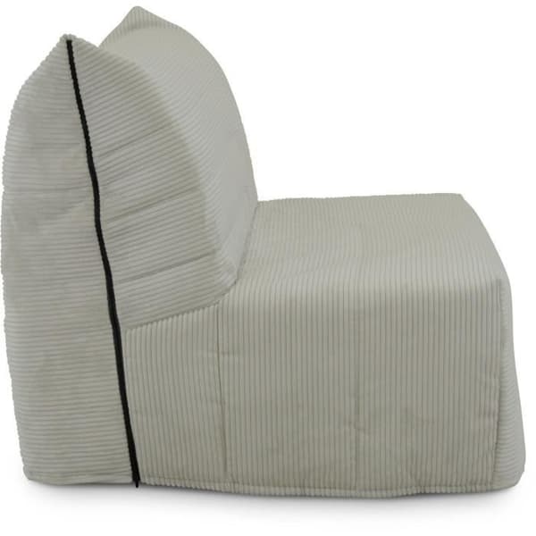 Banquette BZ 2 platser BECCI - Beige ribbad sammet - Bultex madrass - Tillverkad i Frankrike