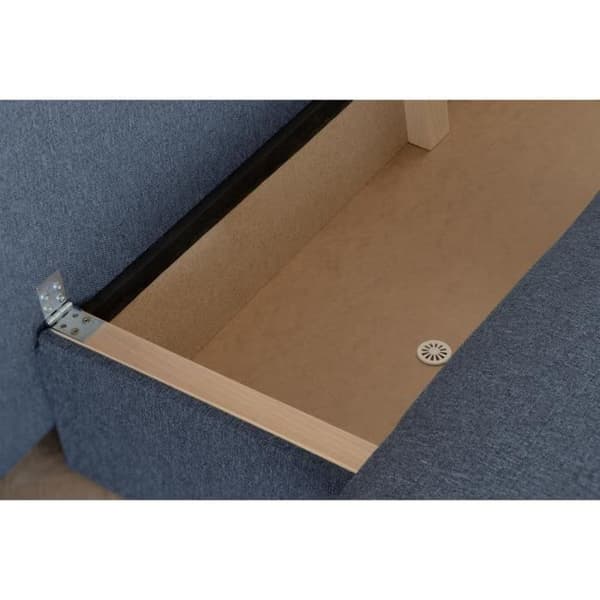 Bäddsoffa - 3 platser - NAOTO - Mörkblå tyg - Förvaringsutrymme - 202 x 98 x 98 cm