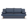 Miniatyrbild 1 av 6: Bäddsoffa - 3 platser - NAOTO - Mörkblå tyg - Förvaringsutrymme - 202 x 98 x 98 cm
