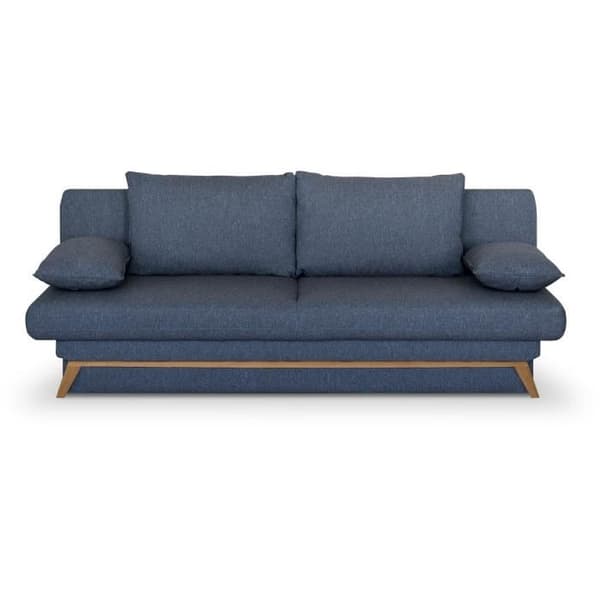 Bäddsoffa - 3 platser - NAOTO - Mörkblå tyg - Förvaringsutrymme - 202 x 98 x 98 cm