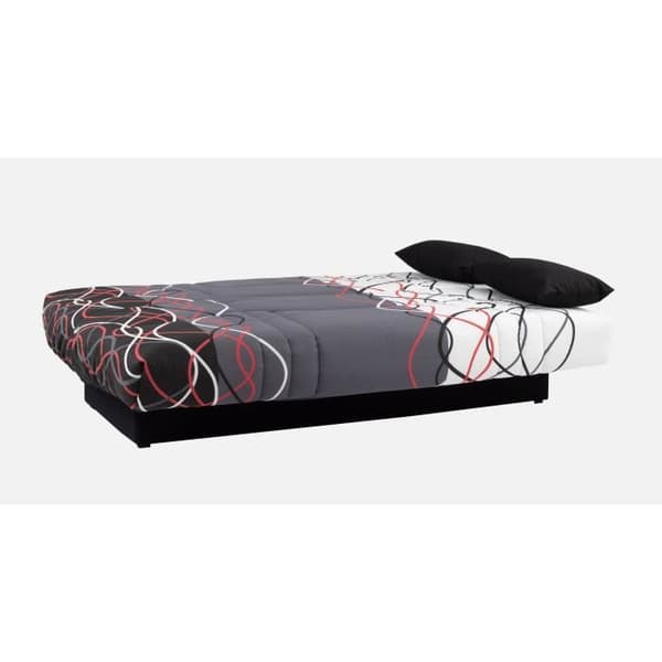 Bänk klick-klick - 3 platser - Bomull Våg Röd / Svart - 190 x 92 x 96 cm - DRÖM