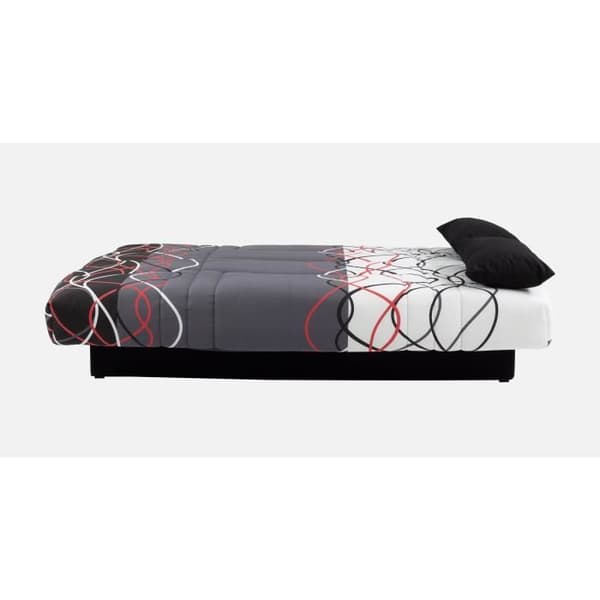 Bänk klick-klick - 3 platser - Bomull Våg Röd / Svart - 190 x 92 x 96 cm - DRÖM