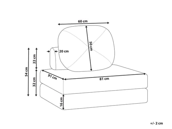 Sofa Puff Seng Brun Polstring Enkeltseng Sammenleggbar Stolseng med Pute Moderne Design